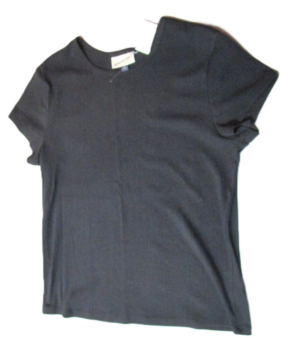 Universal Thread Women's Ribbed Black Top Size XL Soft Stretch Knit Basic Tee